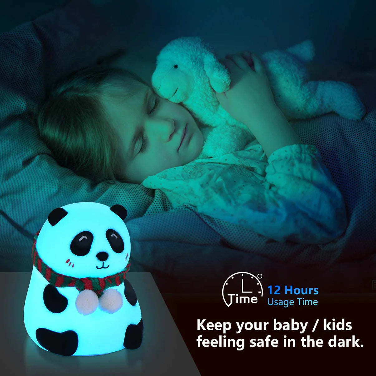 Cute Decor Silicone Panda Bear Night Lamp for Bedroom with Touch Gesture